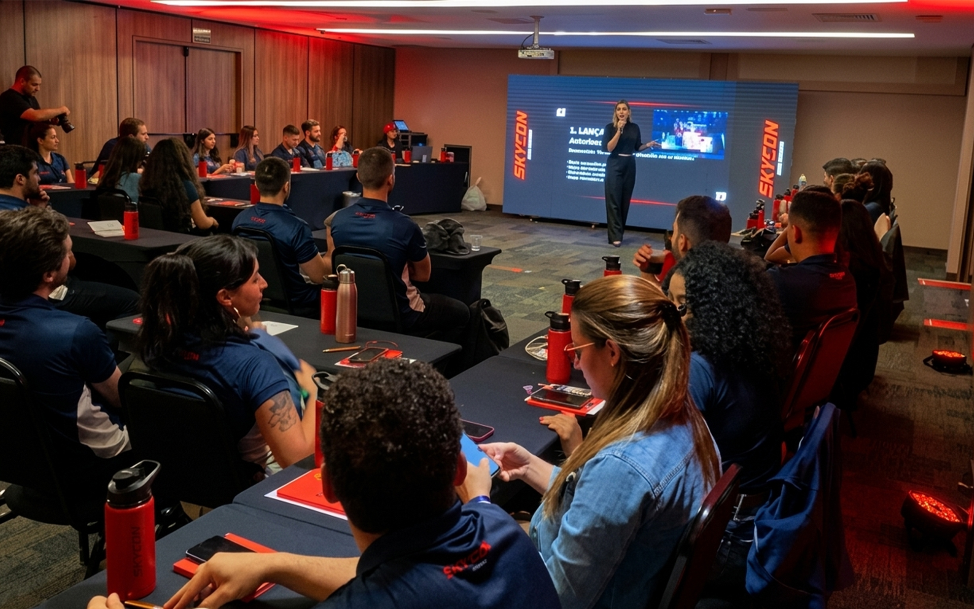 Painel de LED em evento corporativo